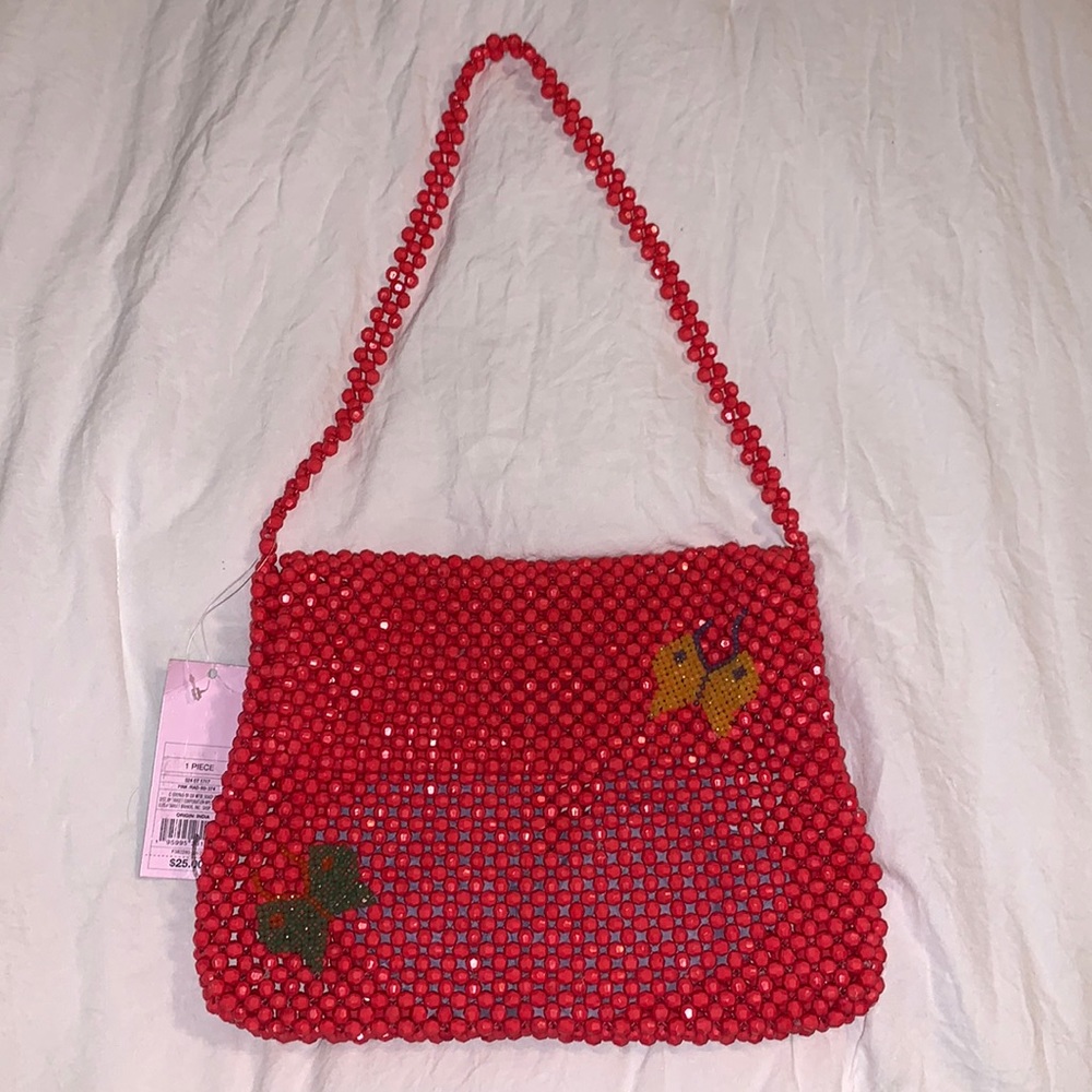 Pink beaded purse